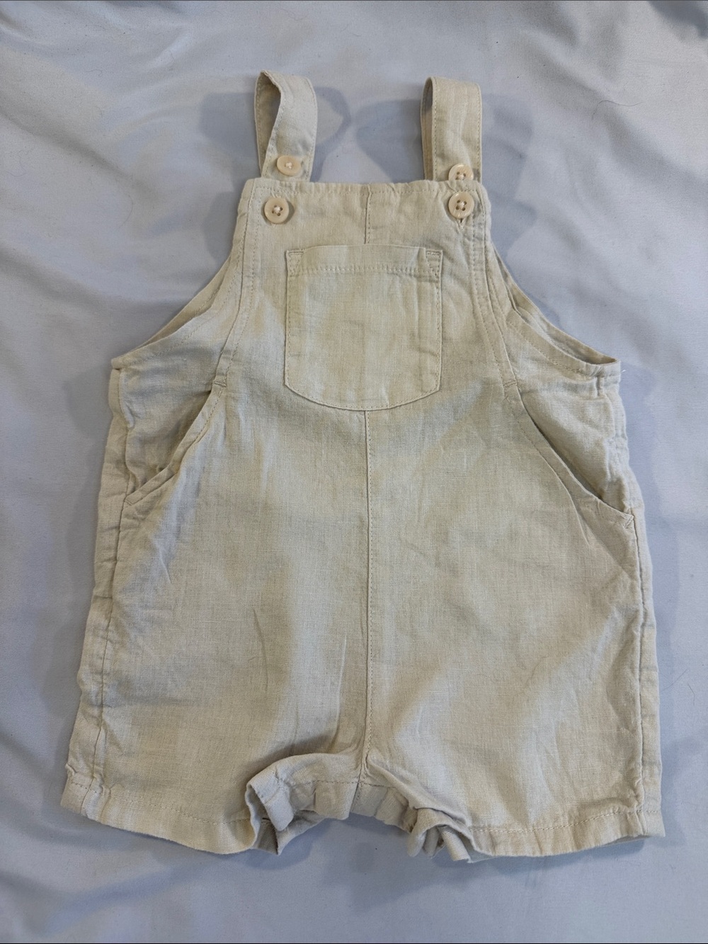 Little planet - Linen/Viscose Blend Kids Short Overalls with Front Pocket